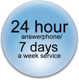 24 hour answerphone/ 7 days a week service